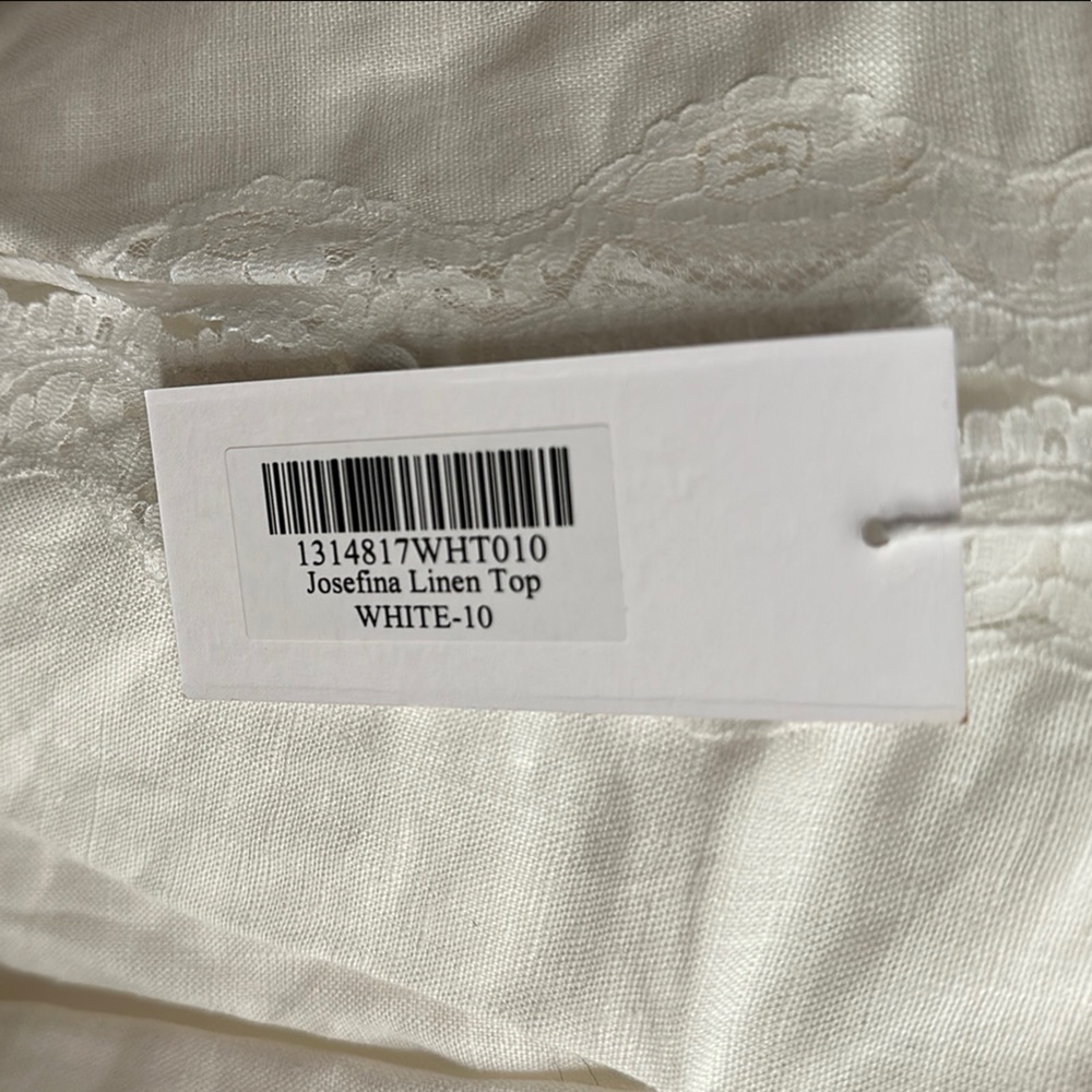NWT REFORMATION Josefina Linen Lace Top - Picture 6 of 7